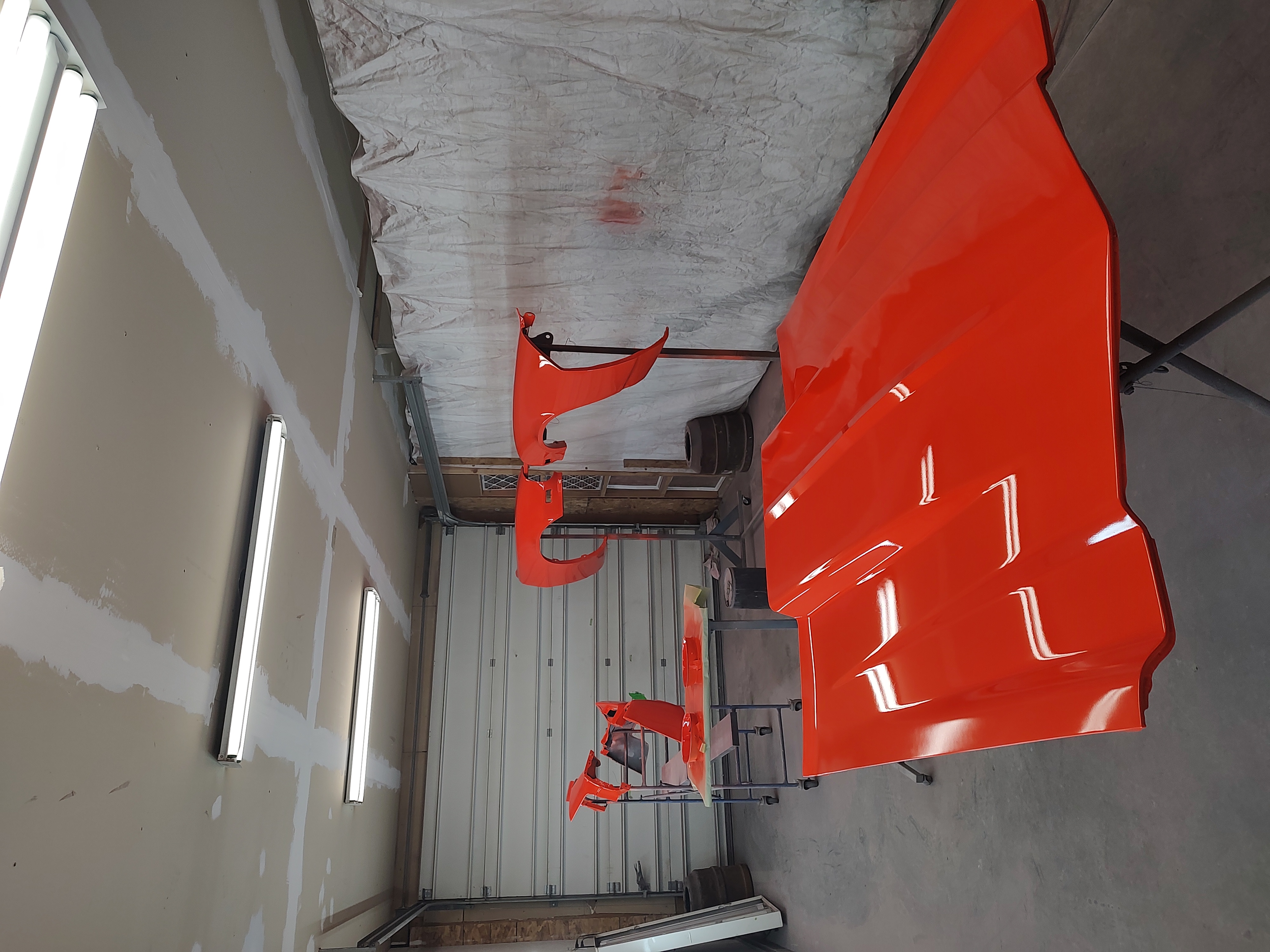 Panels in the paint booth